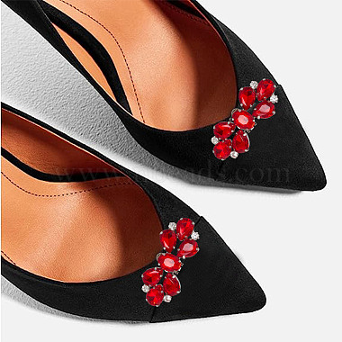 4Pcs 2 Style Flower Glass Rhinestone Shoe Decoration(AJEW-AR0001-79A)-7