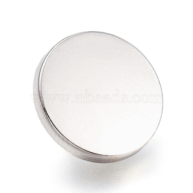 32L(20mm) Platinum Flat Round Alloy 1-Hole Button
