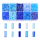 10 Colors Blue Series Transparent Colours Luster Glass Bugle Beads(SEED-DC0001-07)-1