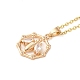 Brass Micro Pave Cubic Zirconia Pendant Necklaces for Women(NJEW-E106-16KCG-01)-1