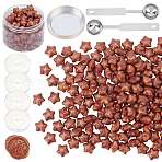 Sealing Wax Particles Kits for Retro Seal Stamp, with Stainless Steel Spoon, Candle, Plastic Empty Containers, Camel, 9mm, 200pcs(DIY-CP0003-54R)