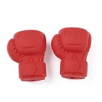 Silicone Beads, Boxing Gloves, Red, 28.5x22x16mm, Hole: 2mm(SIL-I013-02A)
