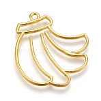Zinc Alloy Open Back Bezel Pendants, For DIY UV Resin, Epoxy Resin, Pressed Flower Jewelry, Banana, Golden, 35.5x30.5x2mm, Hole: 2mm(PALLOY-WH0038-05G)