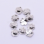 Retro Alloy Cabochons, Nail Art Decoration Accessories, Flower, Platinum, 6.3x6x1.6mm(TIBE-WH0001-04S-P)