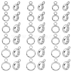 30Pcs 3 Styles 304 Stainless Steel Tube Bails, Loop Bails, Ring, Stainless Steel Color, 9~11x6~8x2~2.5mm, Hole: 1.5~2mm, Inner Diameter: 4~6mm, 10pcs/style(STAS-LP0001-23)