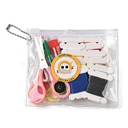 DIY Sewing Tool Kits, including Thread, Scissors, Ruler, Handle Steel Seam Rippers, Easy Automatic Threader, Needles, Button, Plastic Bag, Mixed Color, 11~125x10~105x2mm(DIY-H173-02)