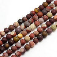 Frosted Natural Mookaite Round Bead Strands, 8mm, Hole: 1mm, about 47~49pcs/strand, 14.9~15.6 inch(G-M064-8mm-11)