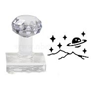 Clear Acrylic Soap Stamps with Handle, DIY Soap Molds Supplies, Star, 36.7x26.8mm(DIY-XCP0002-91E)