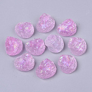Transparent Epoxy Resin Cabochons, Imitation Jelly Style, with Sequins/Paillette, Conch Shell Shape, Violet, 17.5x15x9.5mm(CRES-T020-02B)