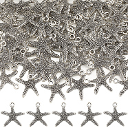 100PCS Tibetan Style Alloy Pendants, Lead Free & Cadmium Free, Starfish/Sea Stars, Antique Silver, 19.5x19x2mm, hole: 2mm(TIBEP-SC0002-84)