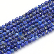 Natural Lapis Lazuli Beads Strands, Faceted, Round, 2.5mm, Hole: 0.5mm, about 163pcs/strand, 15.16 inch(G-Q961-15-2.5mm)