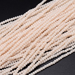 Faceted Rondelle Glass Beads Strands, Linen, 2.9~3.3x2mm, Hole: 0.8mm, about 145~150pcs/strand, 34~35cm(GLAA-M028-2mm-B02)