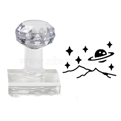 Clear Acrylic Soap Stamps with Handle, DIY Soap Molds Supplies, Star, 36.7x26.8mm(DIY-XCP0002-91E)