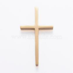 304 Stainless Steel Big Pendants, Latin Cross, Golden, 52x28x5mm, Hole: 3.5mm(STAS-H350-B-04G)