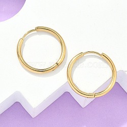 Ion Plating(IP) 304 Stainless Steel Huggie Hoop Earrings, Hypoallergenic Earrings, with 316 Surgical Stainless Steel Pin, Golden, 12 Gauge, 20x2mm, Pin: 1mm(X-EJEW-F111A-20mm-G)