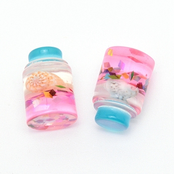 Plastic Cabochons, Bottle, Pearl Pink, 21.4x14mm