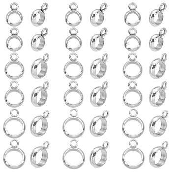 30Pcs 3 Styles 304 Stainless Steel Tube Bails, Loop Bails, Ring, Stainless Steel Color, 9~11x6~8x2~2.5mm, Hole: 1.5~2mm, Inner Diameter: 4~6mm, 10pcs/style
