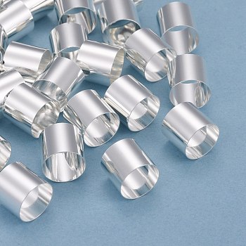 Brass Tube Beads, Long-Lasting Plated, Tube, 925 Sterling Silver Plated, 11x10mm, Hole: 10mm