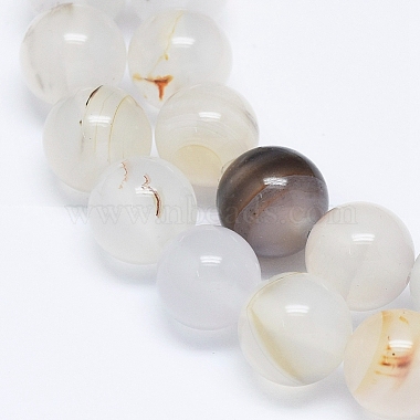 Brins de perles d'agate dendritique naturelle(G-D0005-18-8mm)-3
