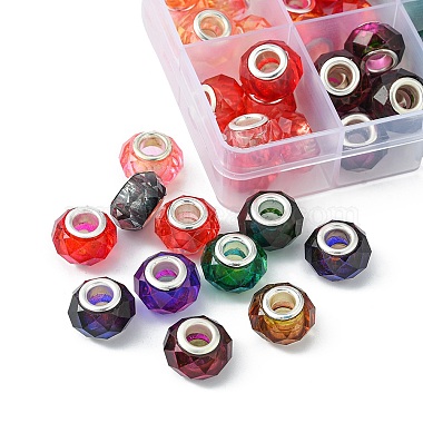 70Pcs 10 Colors Transparent Resin European Beads(RPDL-YW0001-05)-2