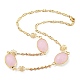 colliers plastrons en perles de verre ovales facettées(NJEW-R263-08G)-1