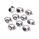 Fox Natural Gemstone Cuff Rings(KK-A173-06AS)-1