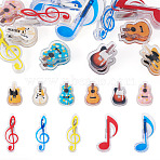 11Pcs 11 Styles Plastic Cute Clip, School Office Supplies, Guitar & Musical Note, Mixed Color, 40~72x29~42x20~27mm, 1pc/style(FIND-TA0008-11)