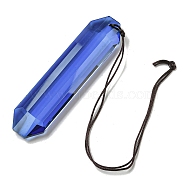 Glass Rectangle Hanging Suncatchers, for Window Garden Decorations, Royal Blue, 360mm(HJEW-P018-C04)