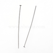 304 Stainless Steel Flat Head Pins, Stainless Steel Color, 40mm, Pin: 0.8mm, Head: 1.5mm(STAS-E147-09P)