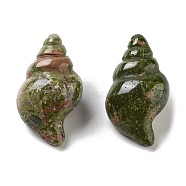 Natural Unakite Carved Figurines, for Home Office Desktop Decoration, Shell Shape, 36~38x20.5~22x17~19.5mm(DJEW-L023-H15)