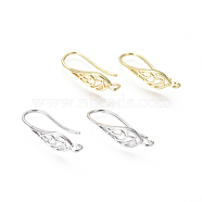 Brass Earring Hooks, Ear Wire, with Horizontal Loop, Teardrop, Mixed Color, 25x6mm, Hole: 2mm, 18 Gauge, Pin: 1mm(KK-G374-11)