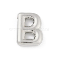 Rack Plating Brass Pendants, Long-Lasting Plated, Lead Free & Cadmium Free, Platinum, Letter B, 18x13x4mm, Hole: 1.8mm(KK-A224-01B-P)