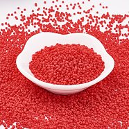 TOHO Japanese Seed Beads, Round, (45AF) Opaque Frost Cherry, 11/0, 2x1.5mm, Hole: 0.5mm, about 42000pcs/pound(SEED-F002-2mm-45AF)
