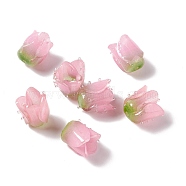 Tulip Opaque Acrylic Beads, for DIY Jewelry Making, Pink, 15x13x10mm, Hole: 0.6mm(SACR-G022-01A)