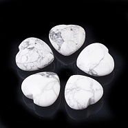 Natural Howlite Heart Palm Stone, Pocket Stone for Energy Balancing Meditation, 29~29.5x30~30.5x15mm(X-G-S295-08C)