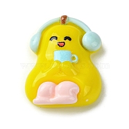 Opaque Resin Decoden Cabochons, Fruit Character, Pear, 26x21.5x10mm(RESI-C045-05D)