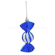 Christmas Electroplate Plastic Candy Pendants Decorations, Nylon Rope Christmas Tree Hanging Ornaments, Blue, 181mm(KY-D020-01E)