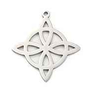 304 Stainless Steel Pendants, Laser Cut, Witches Knot Wiccan Symbol Charm, Stainless Steel Color, 27x25x1mm, Hole: 1.4mm(STAS-P330-03P)