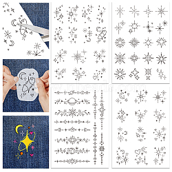 4 Sheets 11.6x8.2 Inch Stick and Stitch Embroidery Patterns, Non-woven Fabrics Water Soluble Embroidery Stabilizers, Star, 297x210mmm(DIY-WH0455-125)