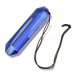 Glass Rectangle Hanging Suncatchers, for Window Garden Decorations, Royal Blue, 360mm(HJEW-P018-C04)