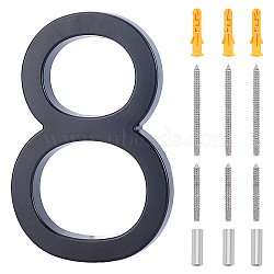 Zinc Alloy House Number, with Iron Screw, Plastic Accessories, Wall Decorations, Num.8, 145x95x12.5mm(FIND-WH0064-99-8)