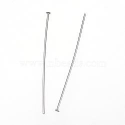 Tarnish Resistant 304 Stainless Steel Flat Head Pins, Stainless Steel Color, 40mm, Pin: 0.8mm, Head: 1.5mm(STAS-E147-09P)