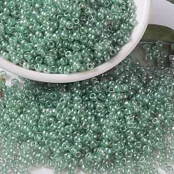 MIYUKI Round Rocailles Beads, Japanese Seed Beads, 8/0, (RR3511) Transparent Olive Luster, 3mm, Hole: 1mm, about 19000~20500pcs/pound(SEED-G008-RR3511)
