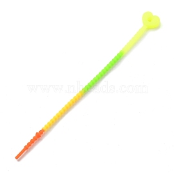 Heart Silicone Cable Ties, Tie Wraps, Reusable Zip Ties, Yellow, 210x19x7mm(SIL-T057-01O)