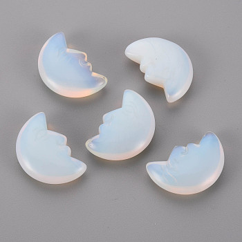 Opalite Beads, No Hole/Undrilled, Moon, 29.5~30.5x21x9.5mm