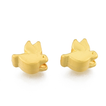 Alloy European Beads, Large Hole Beads, Matte Style, Pigeon, Matte Gold Color, 9x10x6.5mm, Hole: 4mm