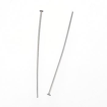 304 Stainless Steel Flat Head Pins, Stainless Steel Color, 40mm, Pin: 0.8mm, Head: 1.5mm