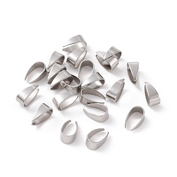 316 Surgical Stainless Steel Snap on Bails, Stainless Steel Color, 7x3.5x4mm