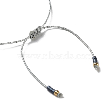 Glass Imitation Pearl & Seed Braided Bead Bracelets(WO2637-11)-3
