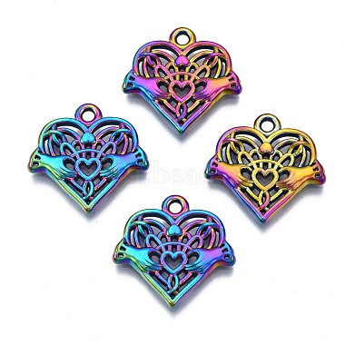 Multi-color Heart Alloy Pendants